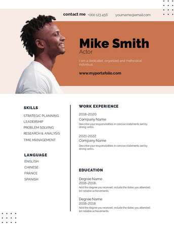 Resume CV - Actor